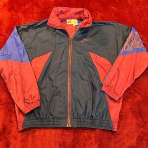 Vintage Nike Windbreaker Jacket Kids XL 18/20 Navy Red Purple Colorblock Zip Up